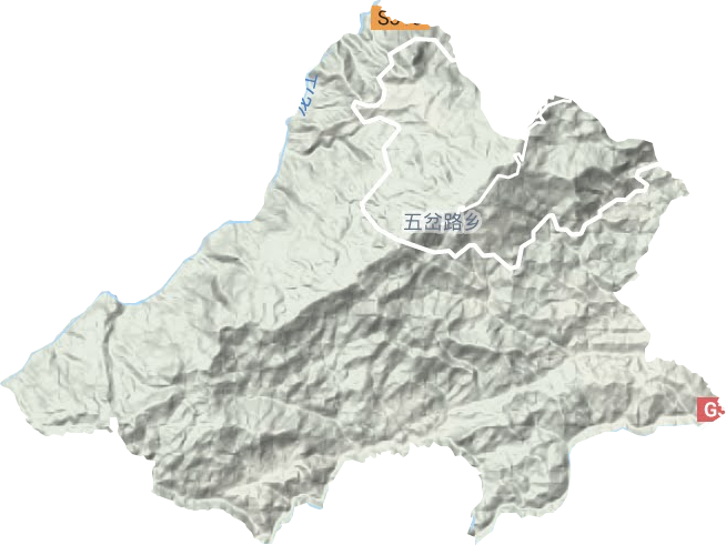 五岔路鄉地形圖