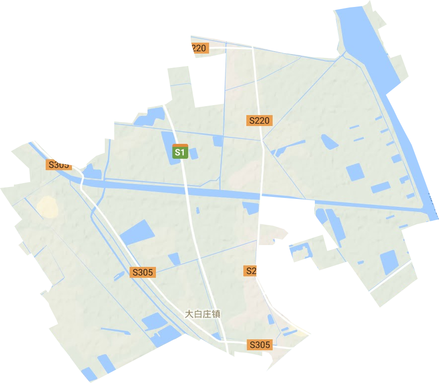 大白莊鎮地形圖