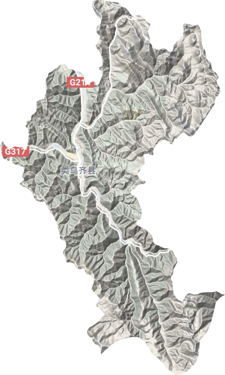 桑多鎮(zhèn)地形圖