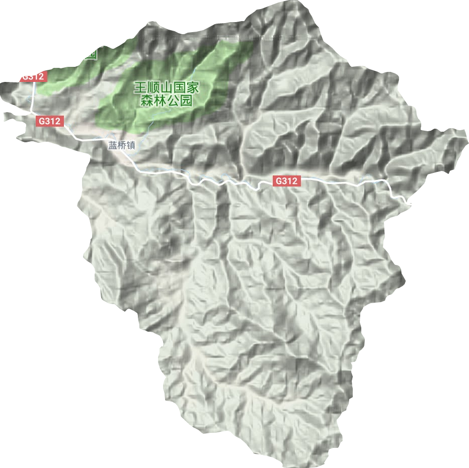 藍(lán)橋鎮(zhèn)地形圖