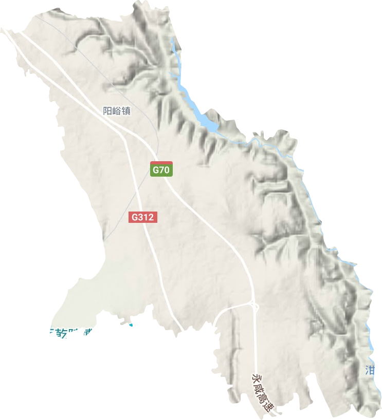 陽峪鎮地形圖
