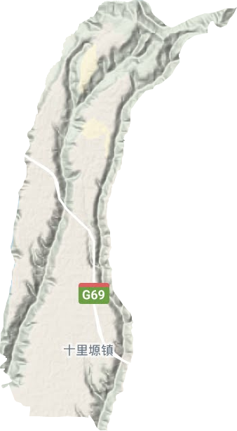 十里塬鎮地形圖