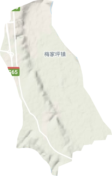 梅家坪鎮地形圖
