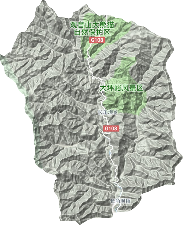 長(zhǎng)角壩鄉(xiāng)地形圖