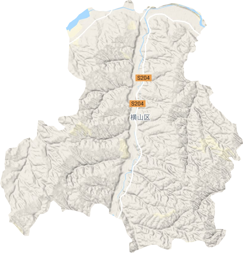 橫山鎮(zhèn)地形圖