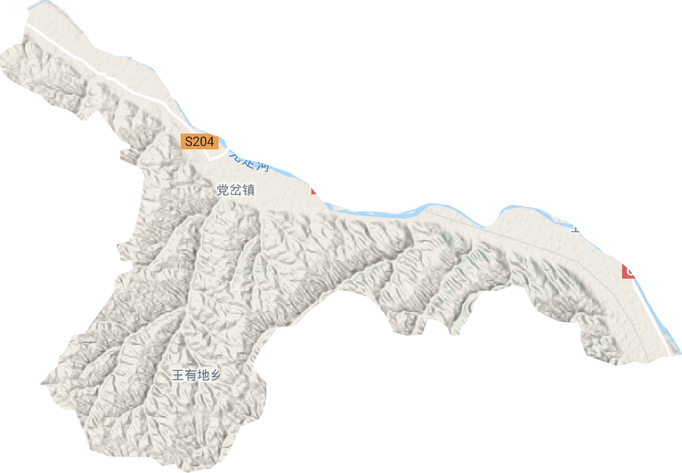 黨岔鎮(zhèn)地形圖