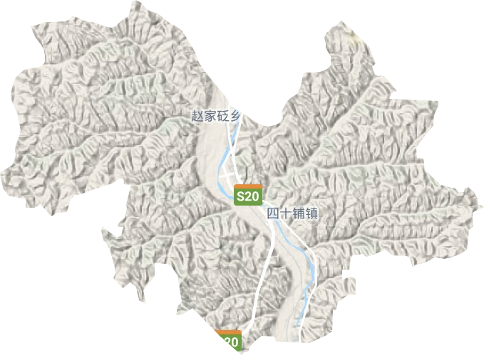 四十里鋪鎮地形圖