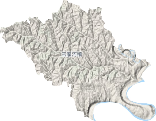 玉家河鎮地形圖