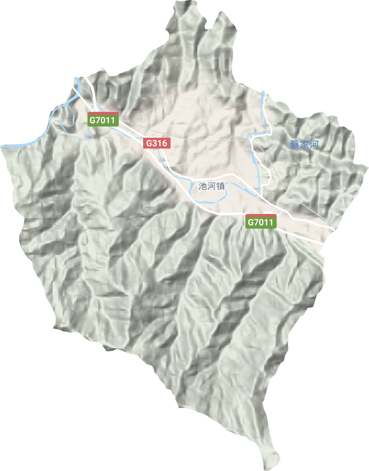 池河鎮(zhèn)地形圖