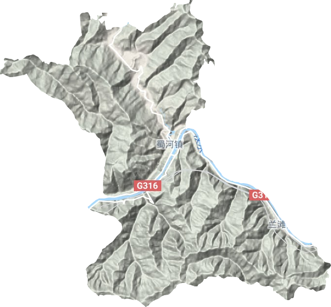 蜀河鎮(zhèn)地形圖