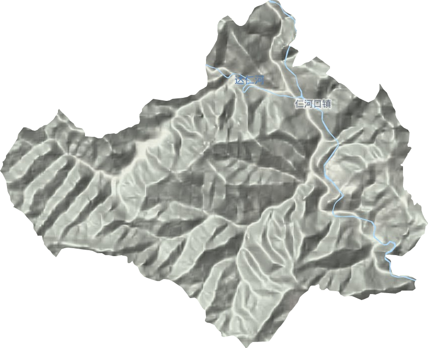 仁河口鎮地形圖
