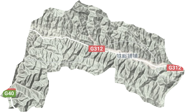 鐵峪鋪鎮地形圖