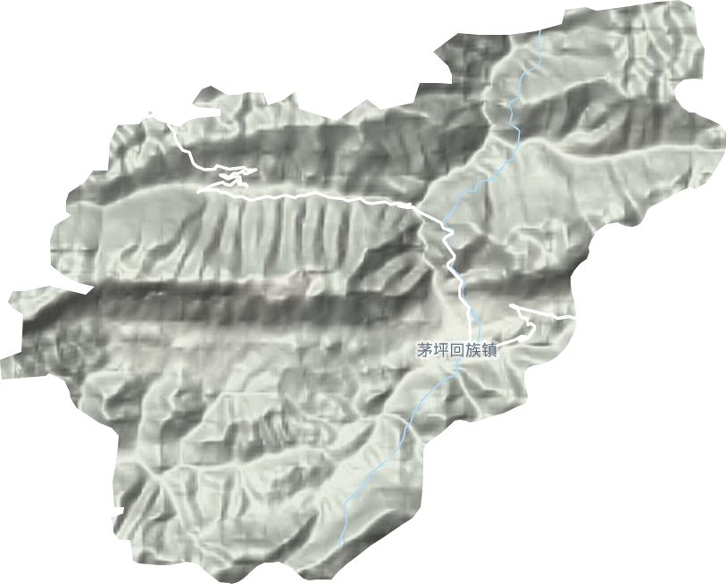 茅坪回族鎮地形圖