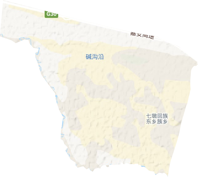 七墩回族東鄉(xiāng)族鄉(xiāng)地形圖