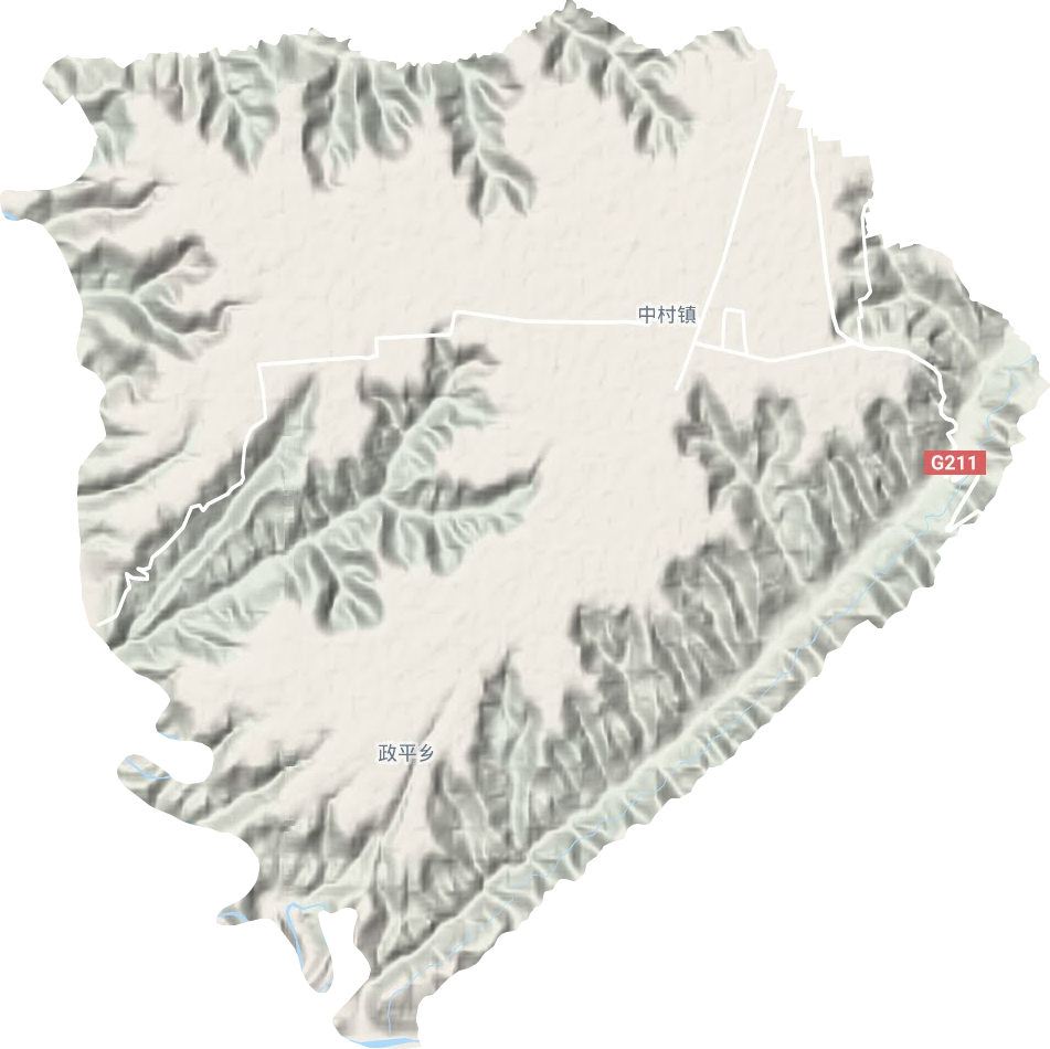 中村鄉(xiāng)地形圖