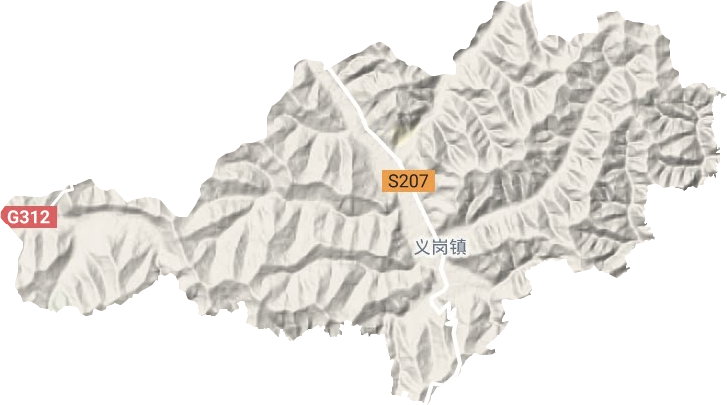 義崗川鎮(zhèn)地形圖