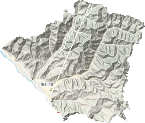 梅川鎮地形圖