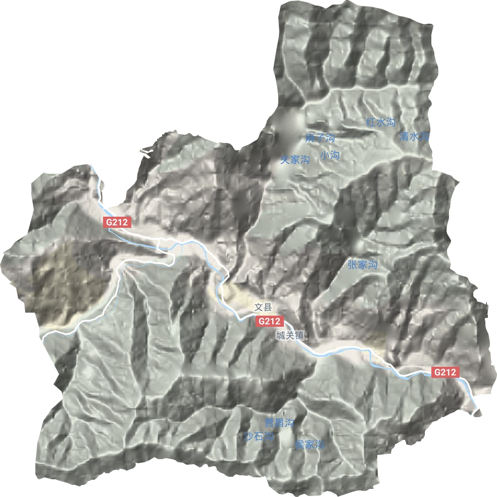 城關(guān)鎮(zhèn)地形圖
