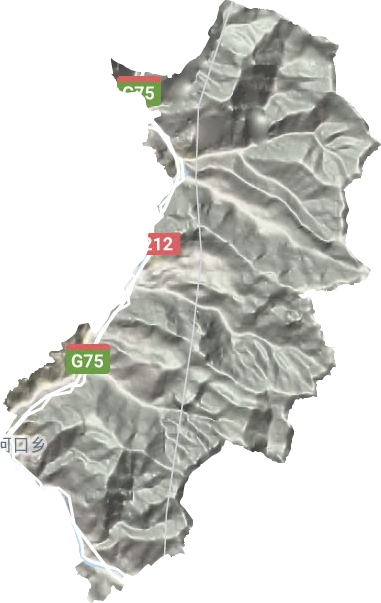 兩河口鄉地形圖