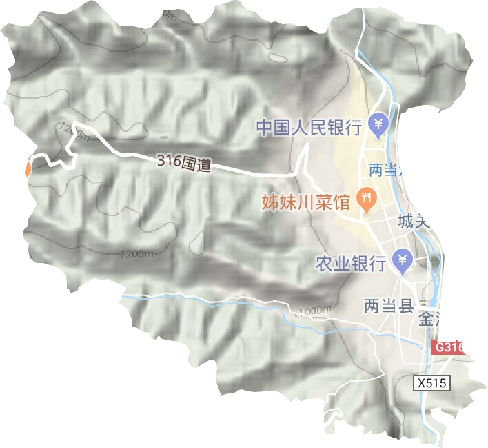 城關鎮地形圖
