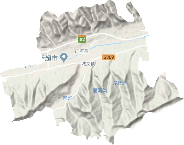 城關鎮地形圖