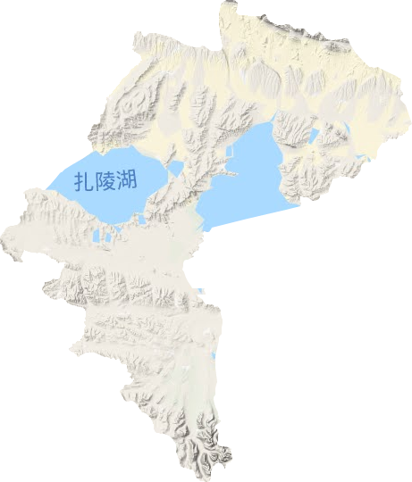 扎陵湖鄉地形圖