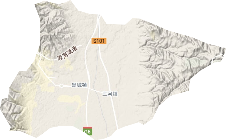 黑城鎮(zhèn)地形圖