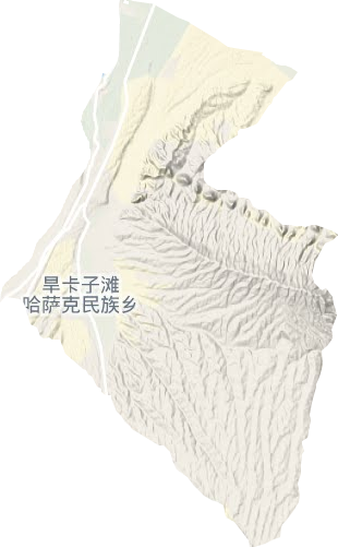 旱卡子灘哈薩克民族鄉地形圖