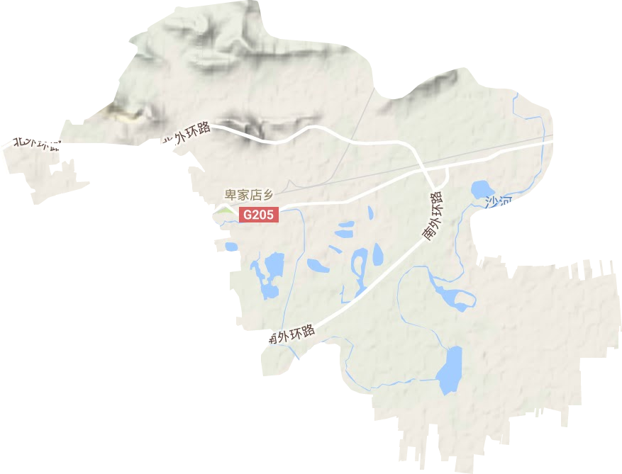 卑家店鎮地形圖