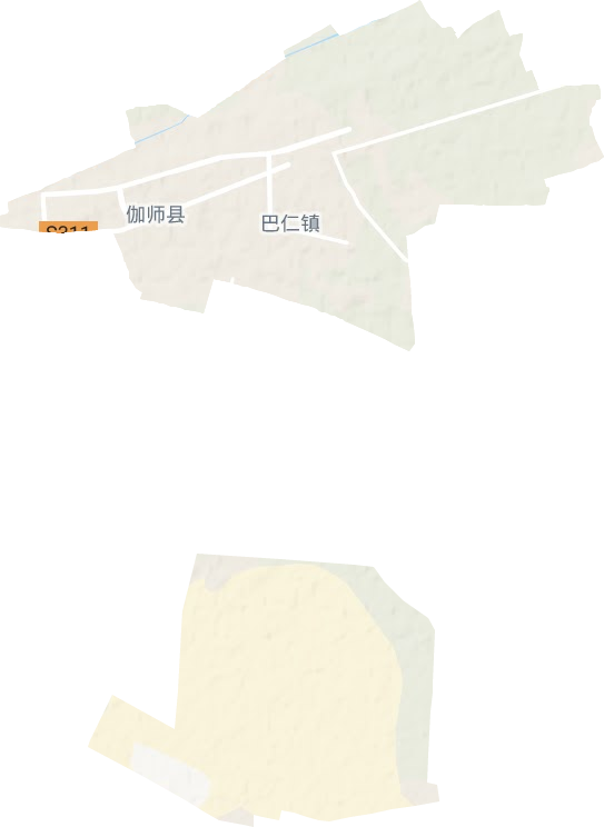 巴仁鎮(zhèn)地形圖