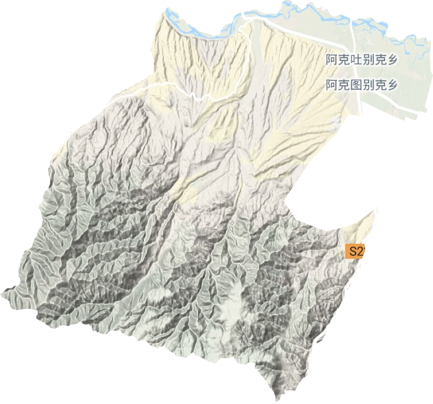 阿克吐別克鎮地形圖