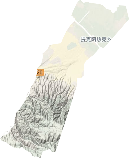 提克阿熱克鄉地形圖