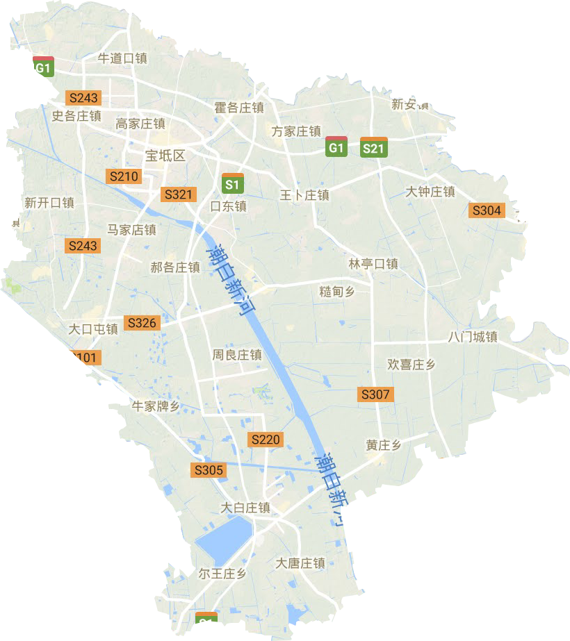 寶坻區地形圖