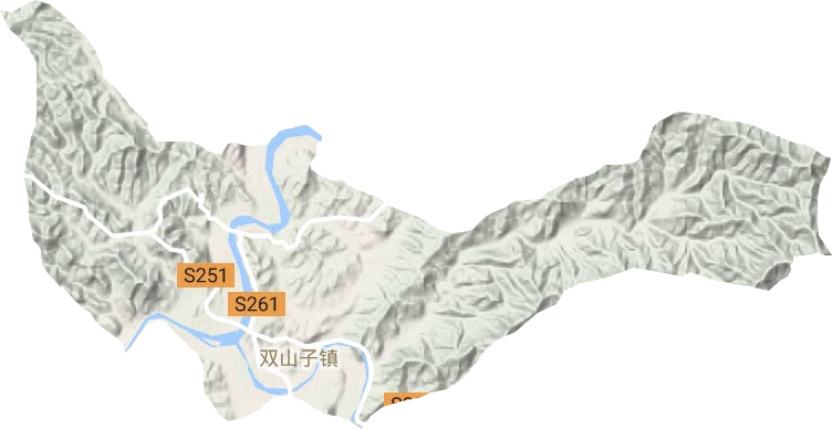 雙山子鎮地形圖