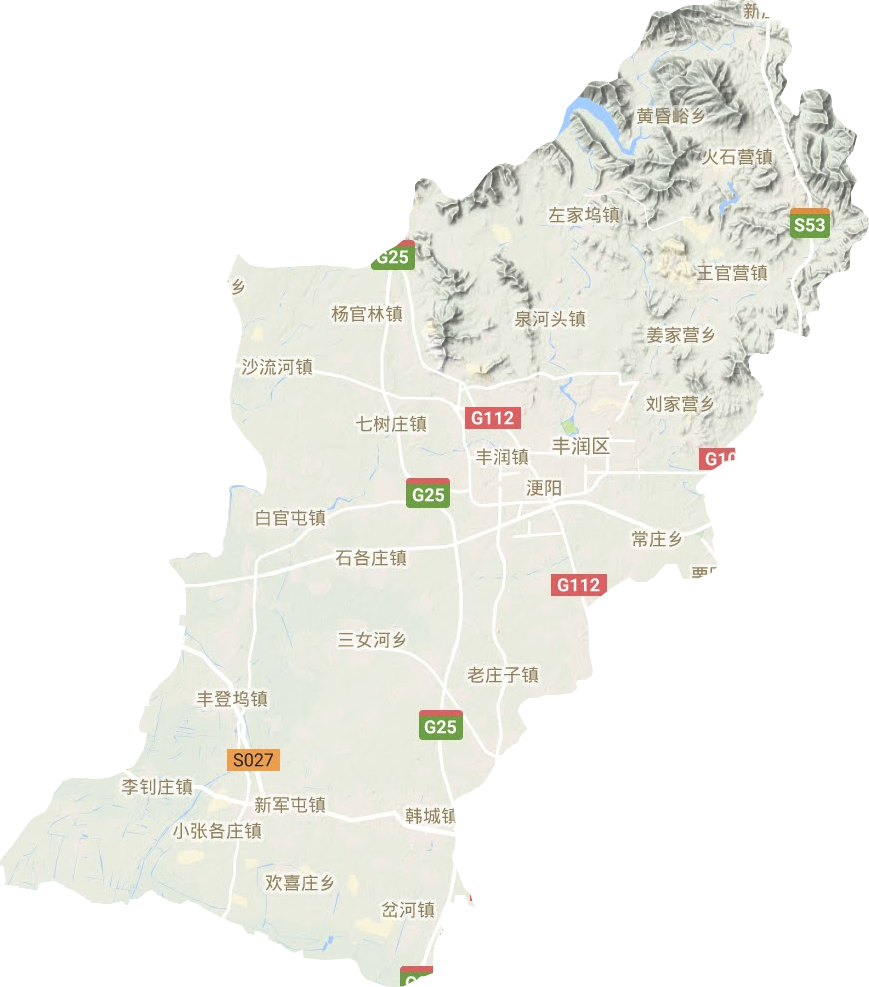 豐潤區(qū)地形圖
