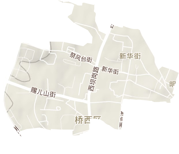 新華街街道地形圖