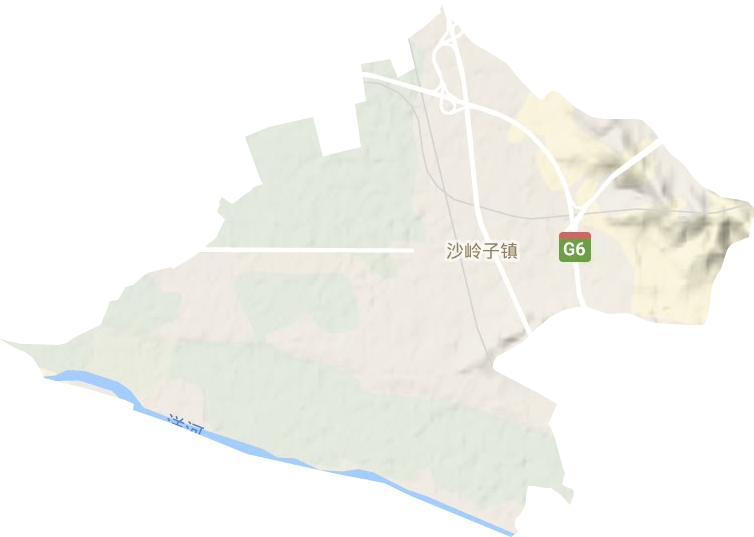 沙嶺子鎮地形圖
