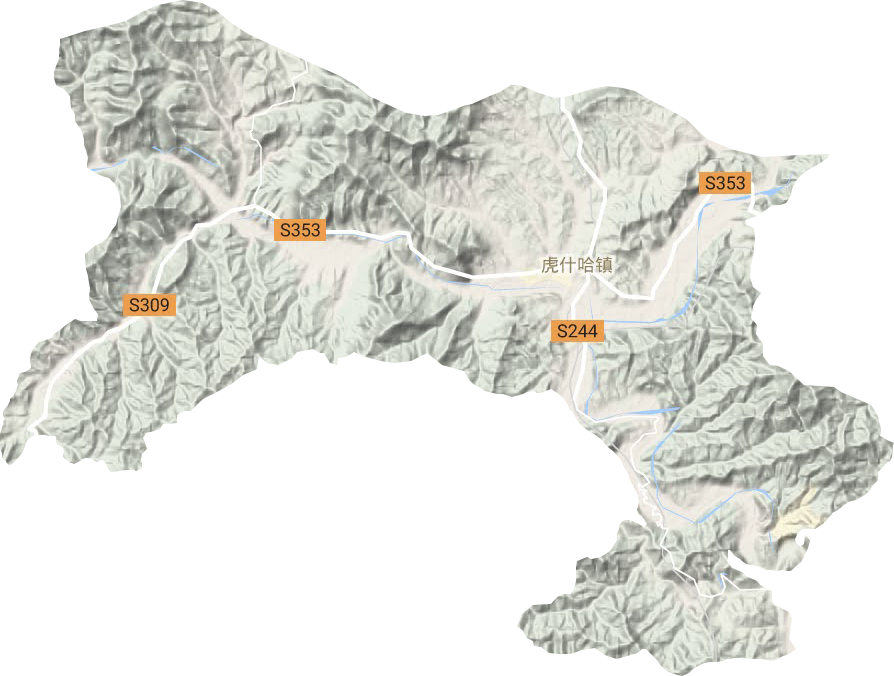 虎什哈鎮地形圖