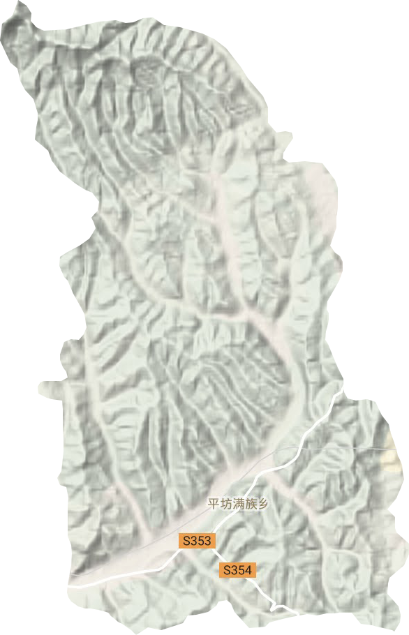 平坊滿族鄉地形圖