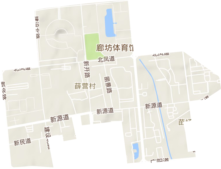 新源道街道地形圖