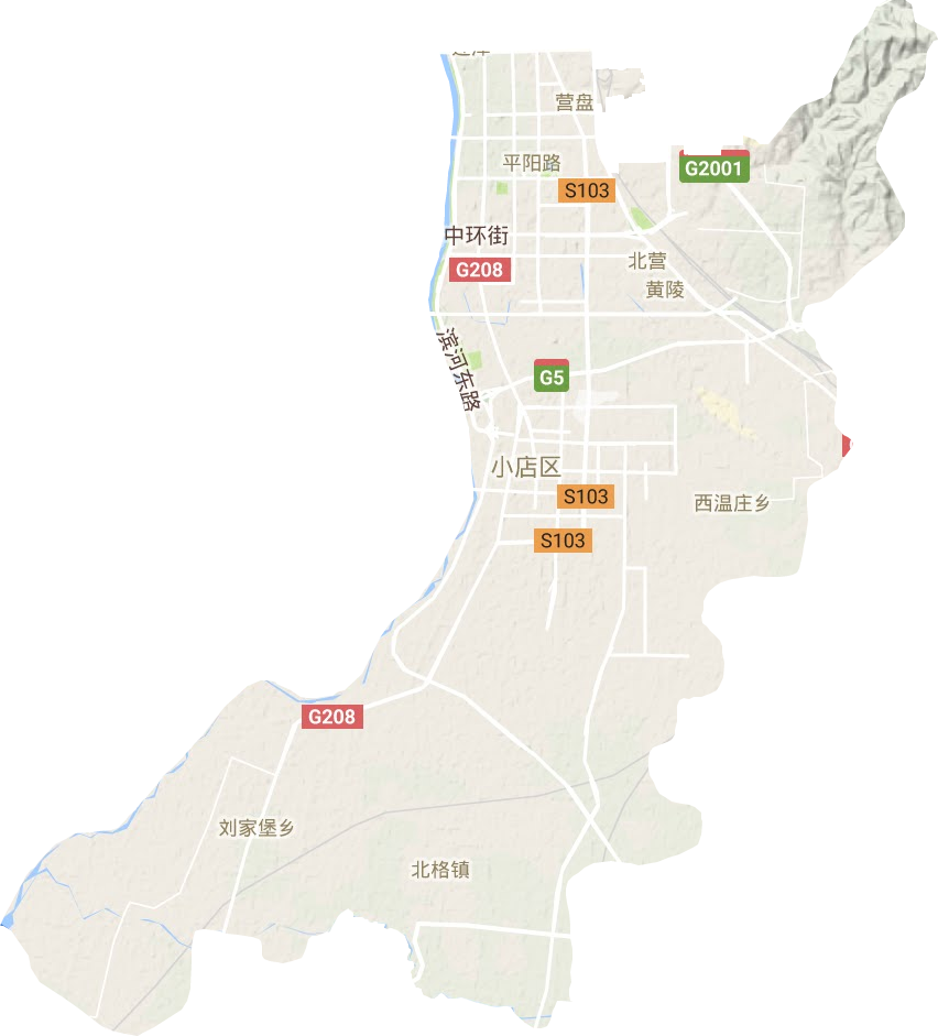 小店區(qū)地形圖