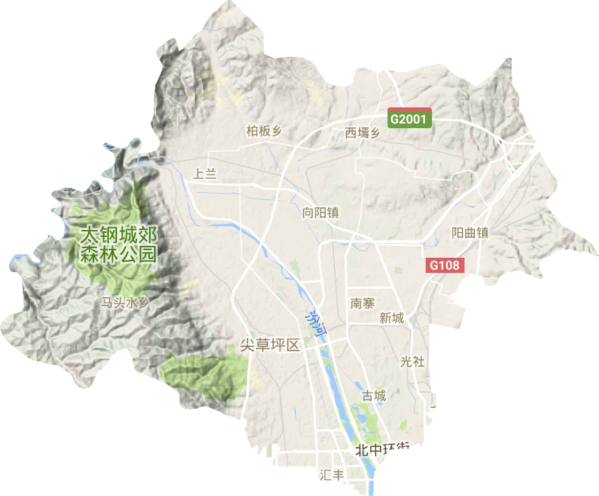 尖草坪區(qū)地形圖