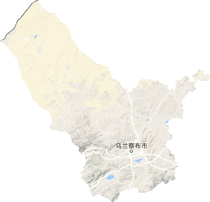 烏蘭察布市地形圖