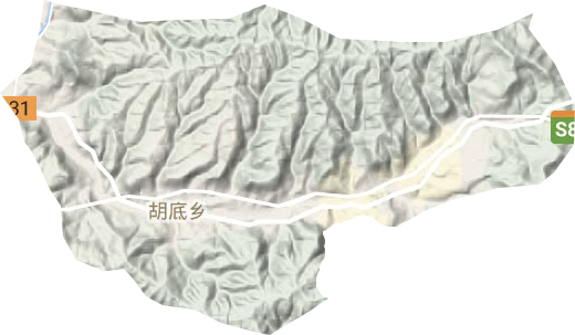 胡底鄉地形圖