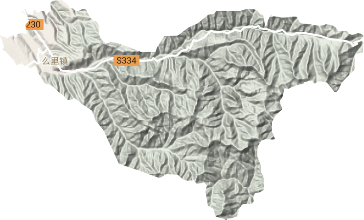 磨里鎮(zhèn)地形圖