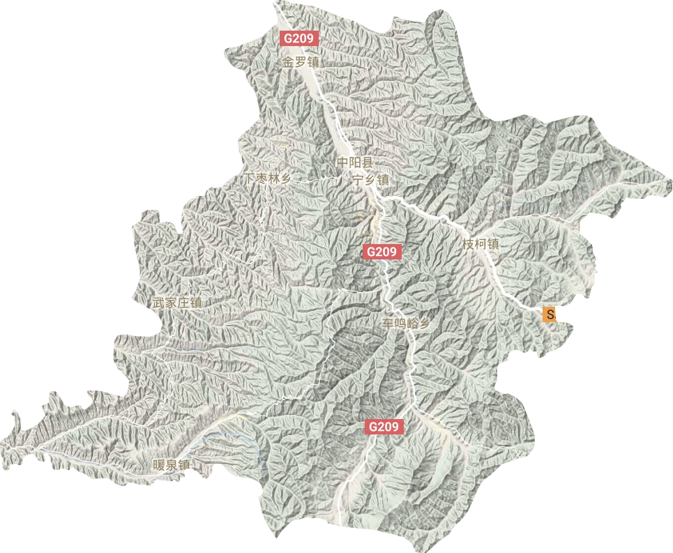 中陽縣地形圖