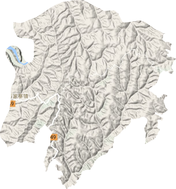萬家寨鎮地形圖