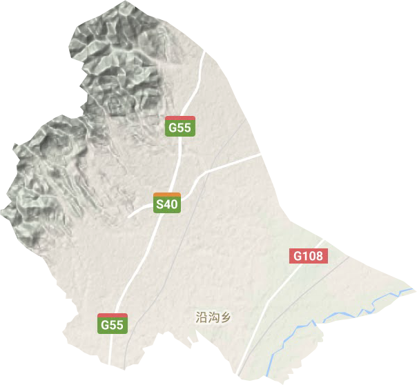 沿溝鄉地形圖