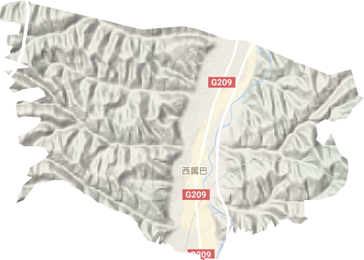 西屬巴街道地形圖