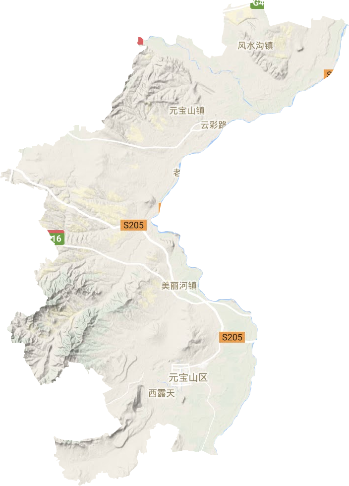 元寶山區地形圖